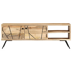 Maison Chic Meuble TV scandinave - Banc TV pour salon 110x30x40 cm Bois massif de manguier -MN22396