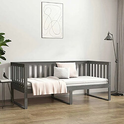 Acheter Maison Chic Lit de jour, Lit de repos pour Salon Chambre,Canapé-lit,Lit d'invité Gris 90x190 cm Bois de pin massif -MN76023