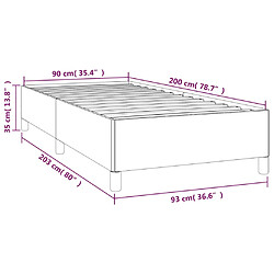 vidaXL Cadre de lit sans matelas bleu foncé 90x200 cm velours pas cher