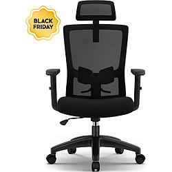 Lexzurn Fauteuil de Bureau Ergonomique et Pliable,Dossier et Assise Haute avec Roulettes Silencieuses Charge 150KG Chaise de Bureau Lexzurn avec Soutien Lombaire,Accoudoirs,Appui-tête Réglable,Fauteuil de Bureau Noir