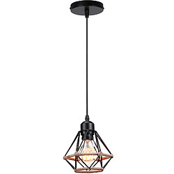 Stoex Lustre D'Intérieur Moderne E27 Suspension Luminaire Rétro Lampe À Suspension Vintage, Pour Le Couloir de Couloir de Bureau de Chambre À Coucher Noir