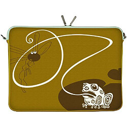 DIGITTRADE LS147-15 Frog King Designer Notebook Sleeve Housse Pour Ordinateur Portable 15,4" jusqu'à 15,6" (39,1 - 39,6 cm) Large Néoprène Pochette Sacoche