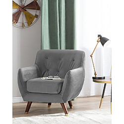 Beliani Fauteuil BODO Velours Gris