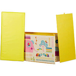 Avis Helloshop26 Tabouret coffre boîte jouet pouf rangement enfant jaune 13_0002763_2