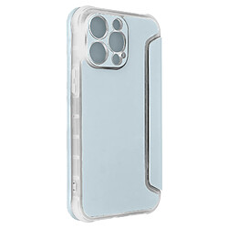 Avizar Etui pour iPhone 14 Pro Max Clapet Magnétique Porte Carte Piano Book bleu pâle