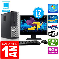 PC DELL 990 SFF Core I7-2600 Ram 8Go Disque 500 Go Wifi W7 Ecran 27" - Occasion