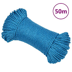 vidaXL Corde de travail Bleu 6 mm 50 m Polypropylène