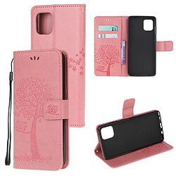 Etui en PU chouette avec support rose pour votre Samsung Galaxy A81/Note 10 Lite/M60s