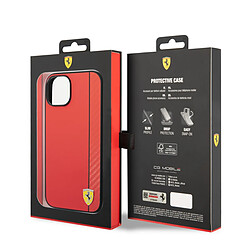 Avis Ferrari Coque pour iPhone 14 Plus Design Élégant Effet Carbone Rouge / Noir