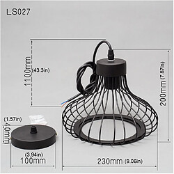 Acheter Stoex Rétro Metal Suspension Noir Cage Industriel Vintage Suspensions Luminaire Métal Retro Antique Suspensions Luminaire Cage Edison Culot E27 Plafonnier Luminaire