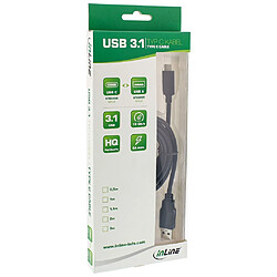 Câble InLine® USB 3.1, type C mâle à A mâle, noir, 0,3 m