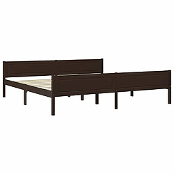 Maison Chic Lit adulte - Lit simple Cadre de lit,Structure du lit Contemporain Bois de pin massif Marron foncé 200x200 cm -MN21039