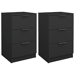 vidaXL Tables de chevet 2 pcs noir 40x36x65 cm