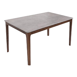 Acheter Mendler Table de salle à manger HWC-M55, Table de salle à manger, bois massif HDF stratifié mélaminé 135x80cm, aspect béton, pieds bruns