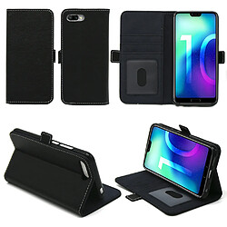 Housse Huawei Honor 10 protection Portefeuille luxe noir Style Cuir avec stand - Etui noir coque pour Honor 10 avec porte cartes - Accessoires pochette case XEPTIO