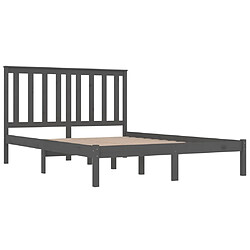 Avis vidaXL Cadre de lit sans matelas gris bois massif 200x200 cm