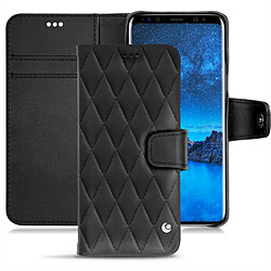 Housse cuir Samsung Galaxy S9 - Rabat portefeuille - Noir - Couture ( Nappa - Black ) - NOREVE