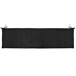 Decoshop26 Coussin de banc de jardin Noir 180 x 50 x 3 cm DEC021748