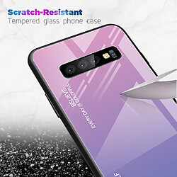 Avis Wewoo Coque Pour Galaxy S10 Gradient Color Glass Case Blue