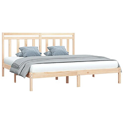 Avis Maison Chic Lit adulte - Lit simple Cadre de lit,Structure du lit Contemporain Bois massif 200x200 cm -MN36057