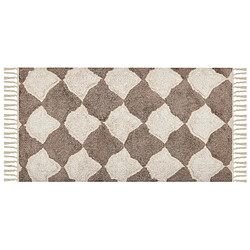 Beliani Tapis en coton marron et beige 80 x 150 cm SINOP