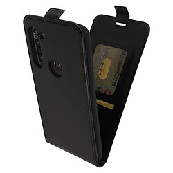 Avizar Étui Motorola Moto G8 Power Housse Clapet Vertical Protection Porte-carte Noir