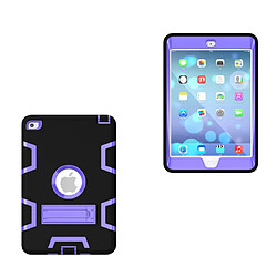 Avis Wewoo Coque antichoc en silicone de couleur contrastée + PC pour iPad mini 5 / mini 4 avec support noir + violet