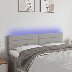 Maison Chic Tête de lit scandinave à LED,meuble de chambre Gris clair 144x5x78/88 cm Tissu -MN50545