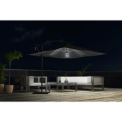 Concept Usine Parasol LED déporté carré 3x3m gris SOLENZARA BULLE