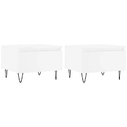 Maison Chic Lot de 2 Tables basses,Table Console pour salon blanc 50x46x35 cm bois d'ingénierie -MN94794