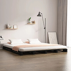 vidaXL Lit de palette sans matelas noir bois massif