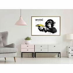 Paris Prix Affiche Murale Encadrée Banksy Banana Gun II 90 x 60 cm Or