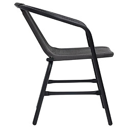 Acheter Maison Chic Lot de 2 Chaises de jardin,Fauteuil d'extérieur Plastique Rotin et acier 110 kg -MN43050