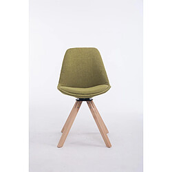 Decoshop26 Chaise de salle à manger x1 chaise visiteur assise pivotant à 360° en tissu vert piètement en bois carré clair 10_0003477