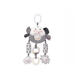 Universal Jouet bébé hochet enfant 06 12 mois ensemble nouveau-né bébé noir blanc peluche douce mignon animal accroché à l'horloge de lit cadeau | Berceau téléphone mobile