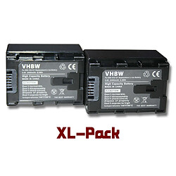 Vhbw 2 batteries 2400mAh avce puce pour caméscope JVC GZ-HM690, GZ-HM845, GZ-HM855, GZ-HM860, GZ-HM870, GZ-HM880, GZ-HM890