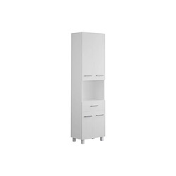 Vente-Unique Colonne de salle de bain sur pied - 180 cm - Blanc - MINELA