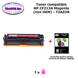 Toner générique HP CF213A ,HP 131X pour HP LaserJet Pro 200 color M251, M276 Magenta+ 10f papiers photos A6 -T3AZUR