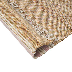 Acheter Beliani Tapis en jute 80 x 150 cm beige et rose pastel MIRZA