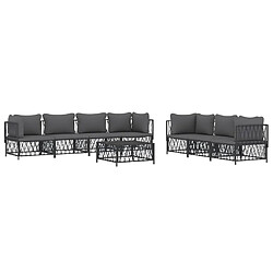 Avis Maison Chic Salon de jardin 8 pcs + coussins - Mobilier/Meubles de jardin - Table et chaises d'extérieur anthracite acier -MN78757