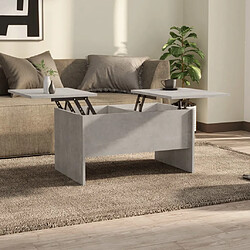 vidaXL Table basse gris béton 80x50x42,5 cm bois d'ingénierie