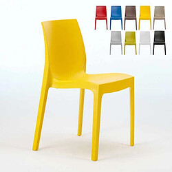 22 Chaises Rome Grand Soleil en polypropylène empilables pour bar et café, Couleur: Jaune