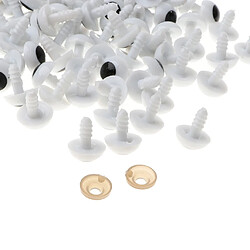 Acheter 100 pcs yeux de sécurité de bande dessinée pour bricolage animal scrapbooking ours w / rondelle 12mm