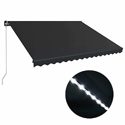 Maison Chic Auvent manuel rétractable,Store manuel de porte avec LED 400x300 cm Anthracite -GKD74575