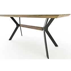 Avis Pegane Table à manger rectangulaire finition chêne sauvage - L.180 x H.76 x P.90 cm