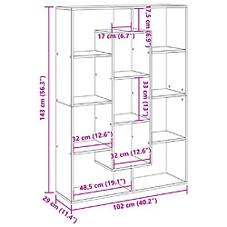 vidaXL Bibliothèque sonoma gris 102x29x143 cm bois d'ingénierie pas cher