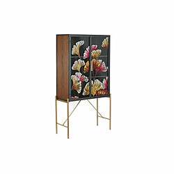 Buffet DKD Home Decor 85 x 35 x 155 cm Verre Noir Rose Doré Métal Jaune