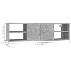 vidaXL Étagère murale Gris béton 102x30x29 cm Bois d’ingénierie pas cher