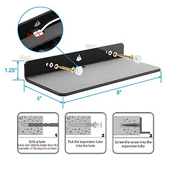 Universal Étagère d'affichage de montage mural en acrylique pour haut-parleur Bluetooth, webcam-noir