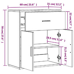 vidaXL Buffets 2 pcs chêne sonoma 60x31x70 cm bois d'ingénierie pas cher